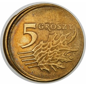 Destrukt 5 groszy 2008 przesunięcie stempla