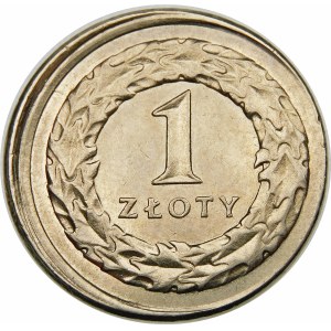 Destrukt 1 złoty 2009 przesunięcie stempla