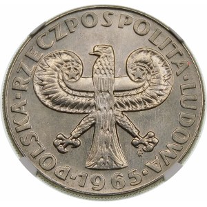 Próba 10 złotych 1965 Duża kolumna - nikiel