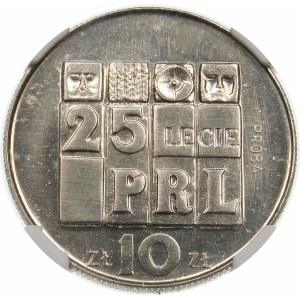 Próba 10 złotych 1969 25 lat PRL - nikiel