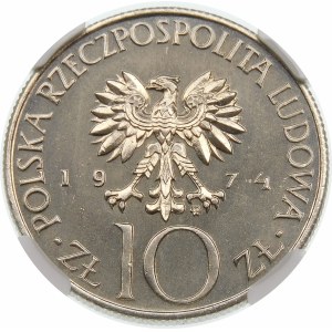 Próba 10 złotych 1974 Mickiewicz - nikiel