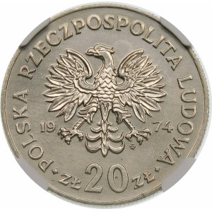 Próba 20 złotych 1974 Nowotko - nikiel