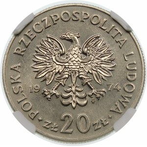 Próba 20 złotych 1974 Nowotko - nikiel