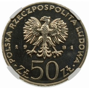 Próba 50 złotych 1981 Herman - nikiel