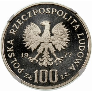 Próba 100 złotych 1977 Żubr - nikiel