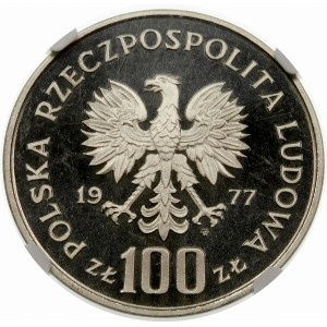 Próba 100 złotych 1977 Ryba Brzana - nikiel
