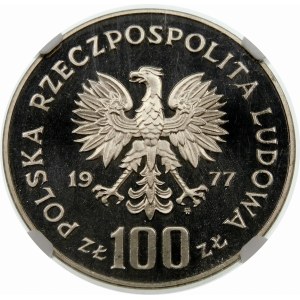 Próba 100 złotych 1977 Reymont - nikiel