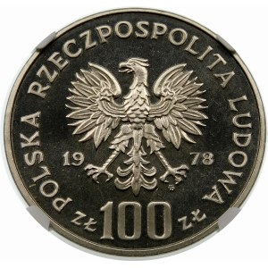 Próba 100 złotych 1978 Korczak - nikiel