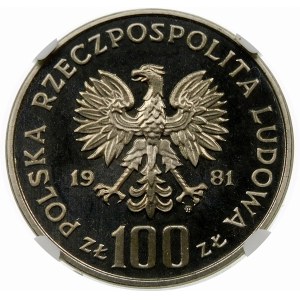 Próba 100 złotych 1981 Koń - nikiel
