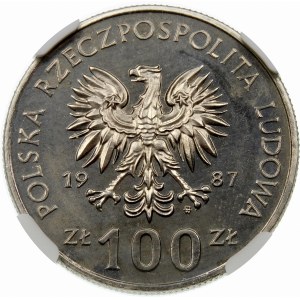 Próba 100 złotych 1987 Kazimierz Wielki - nikiel