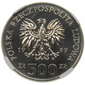 Próba 500 złotych 1989 Jagiełło - nikiel