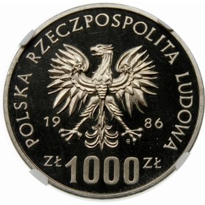 Próba 1000 złotych 1986 Łokietek - nikiel
