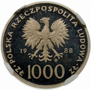 Próba 1000 złotych 1988 Jan Paweł II - nikiel