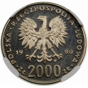 Próba 2000 złotych 1980 Chrobry - nikiel