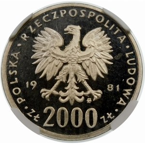 Próba 2000 złotych 1981 Herman - nikiel