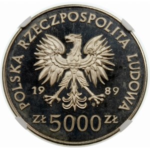 Próba 5000 złotych 1989 Toruń - nikiel