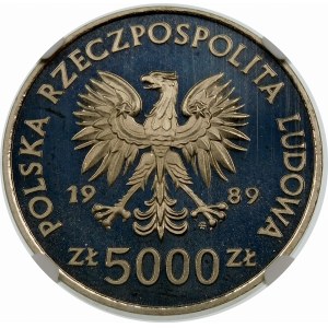 Próba 5000 złotych 1989 Jagiełło - nikiel