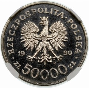 Próba 50000 złotych 1990 Solidarność - nikiel