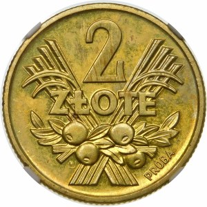 PRÓBA 2 złote 1958 Jagody - mosiądz
