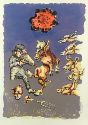 Jan LEBENSTEIN (1930-1999), Folwark zwierzęcy - teka 10 grafik, 1974