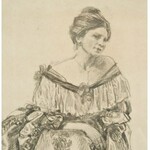Józef MEHOFFER (1869-1946), Portret żony - Jadwigi Mehofferowej (1915-1923)