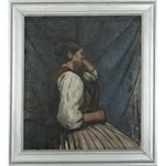 Jerzy FEDKOWICZ (1891-1959), Portret kobiety na krześle, Portret Ludwiki Mehofferowej (obraz dwustronny)”
