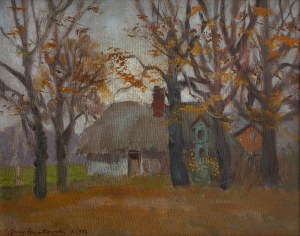 Jerzy GNATOWSKI (1928-2012), Pejzaż jesienny z chatą, 1997