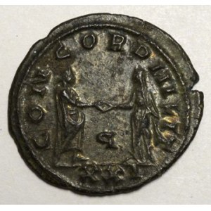 Probus (276 - 282).  Antoninian. R: CONCORDIA MILIT QXXI, minc. Siscia. RIC-651,  dr. koroze