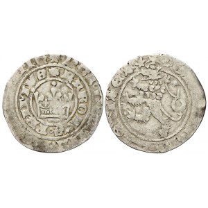 Pražský groš, Pinta V.a 1370-78,  lehce nedor.