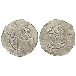 Denár na II. kříž. výpravu 1147-48, Cach 532,   lehce prasklý ražbou
