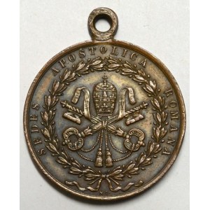 Pius IX. (1846-78). Pam. medaile na obléhání Říma a návrat papeže 1849. Pětiřádkový nápis / ve věnci znak Vatikánu...