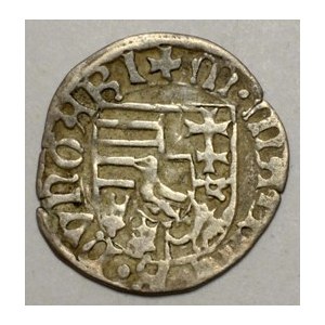 Matyáš Korvín . Denár b.l. (1482-86) K-VA (Kremnica). Hus.-719