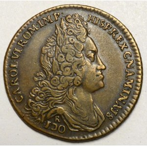Žeton na holdování v Namuru 1717. Portrét, titulatura / lev v kartuši, opis. Sign. Roettiers. Bronz (10,26 g) 29,6 mm...