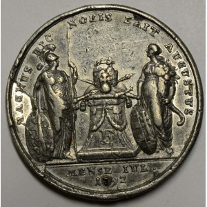 František II. / I.  Medaile ke korunovaci na římského krále ve Frankfurtu 14.7.1792. Portrét, opis / na oltáři korun...