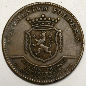 Velký žeton na holdování v Namuru 1792. Portrét, opis/ znak, opis. Bronz (12,46 g) 33,7 mm. Novák-V/XVII/F1c.  n. nedor...