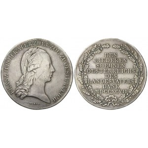 Medaile za zásluhy o dobrobranu 1797. Portrét, titulatura / ve věnci 8-řádkový nápis. Sign. Wirt. Ag (17,00 g) 39 mm...