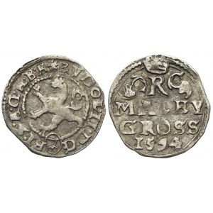 Malý groš 1594 Kutná Hora - Herold, HN-8d, zn. B