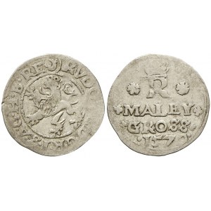 Malý groš 1579 Jáchymov - Kádner, HN-1b, zn. mincmistra nahoře