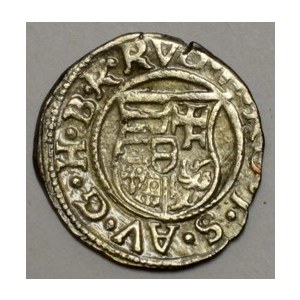 Bílý peníz letopočet nečitelný, denár 1580