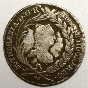 10 krejcar 1762 G Günzburg,  tmavá patina
