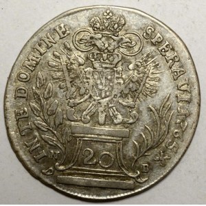 20 krejcar 1765 C/NB Velká Baňa (posmrtná ražba)
