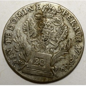 20 krejcar 1765 BP Kremnica, posmrtný 1780