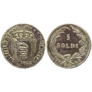 5 soldi 1784 L-B Miláno