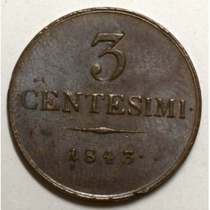 3 centesimi 1843 V