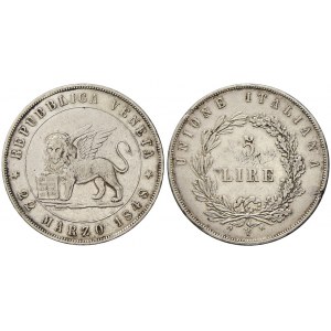 5 lira 1848 V revoluční, lev bez podst.,  n. hr.