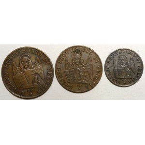 5, 3 a 1 cent. 1849 provizorní vláda