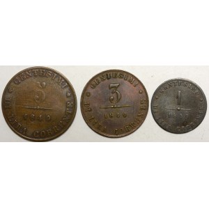 5, 3 a 1 cent. 1849 provizorní vláda