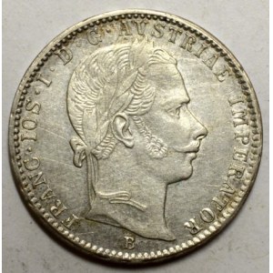 1/4 zlatník 1859 B  vlas. škr.