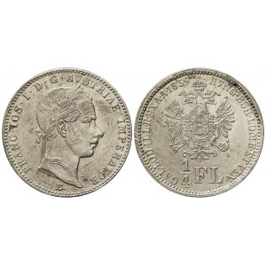 1/4 zlatník 1859 E  nep. vl. škr.