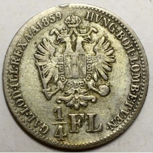 1/4 zlatník 1859 M velký nominál